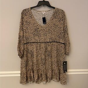 NWT avenue brown & black leopard print tunic shirt. 18/20